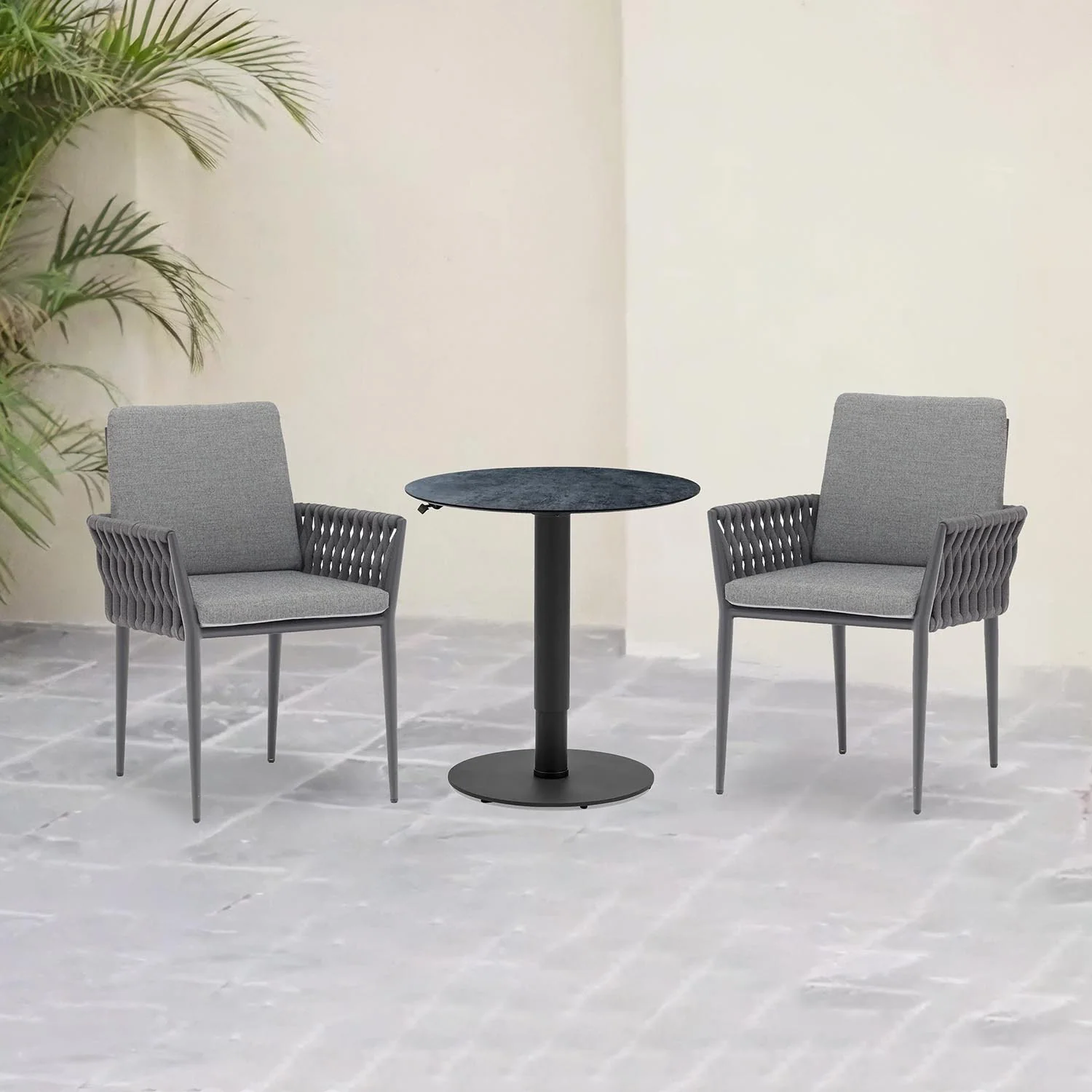 Adeline 70 cm Table Lawson Chair Outdoor Balcony Setting - Image 2