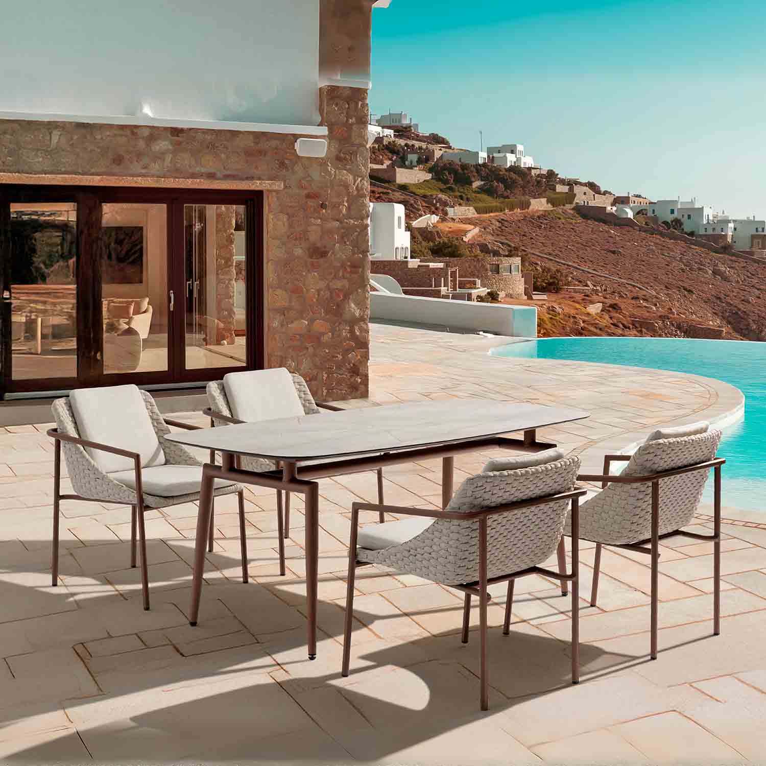 Adeline Aluminium Outdoor Dining Table 180 cm - Image 3