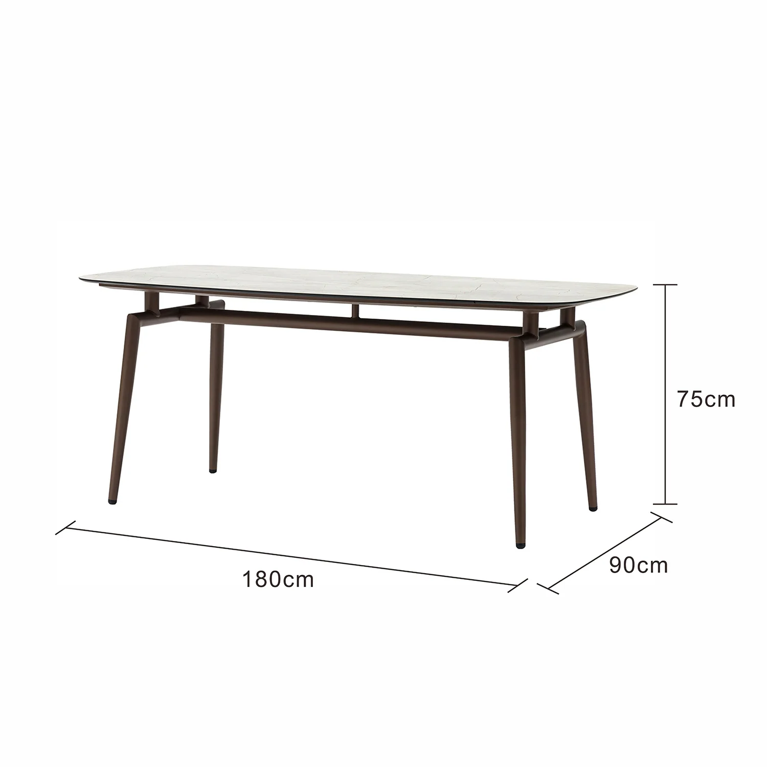 Adeline Aluminium Outdoor Dining Table 180 cm - Image 4