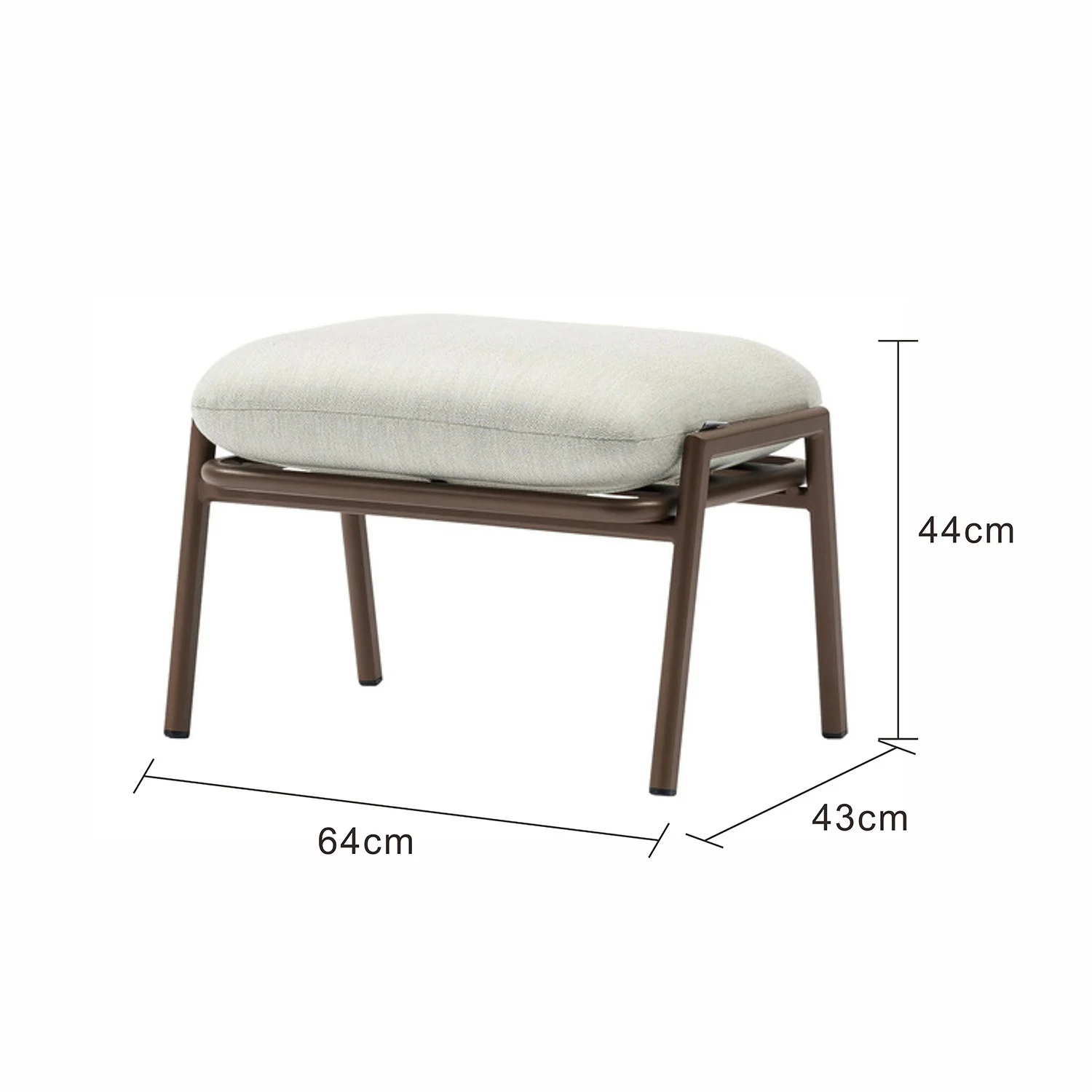 Adeline Aluminium Outdoor Ottoman - Image 3
