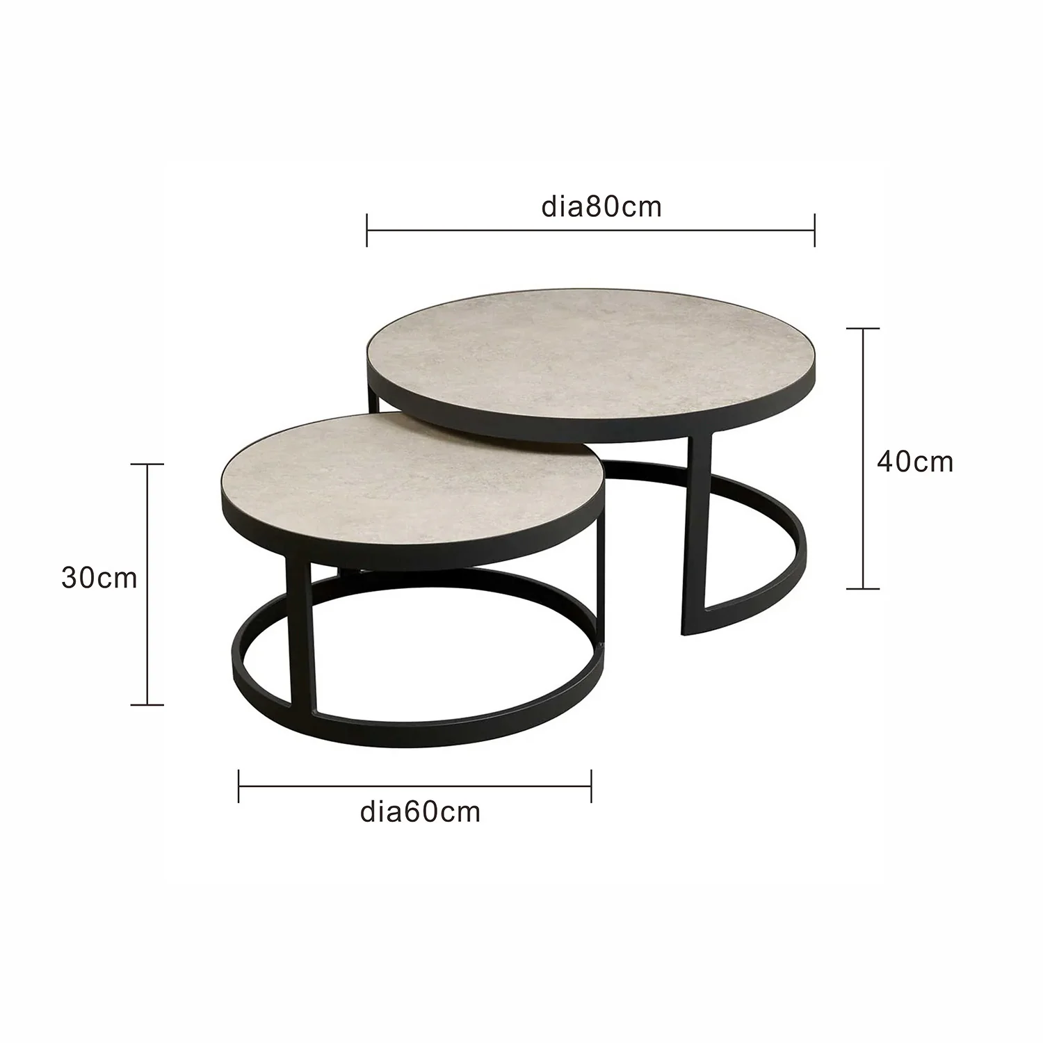 Ancona Aluminium Round Coffe Table - Image 7