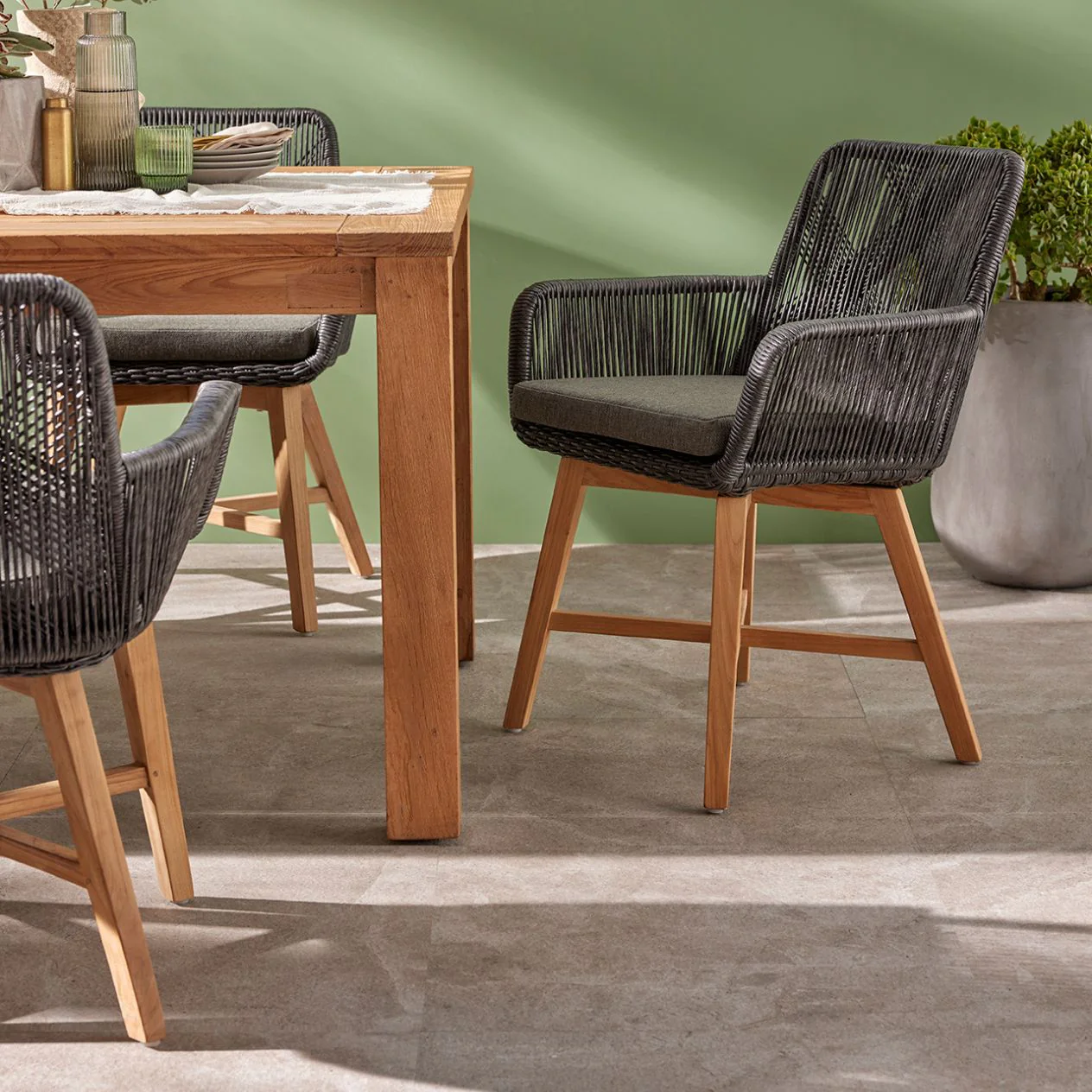 Armenia Outdoor Wicker Dining Chair - Image 6