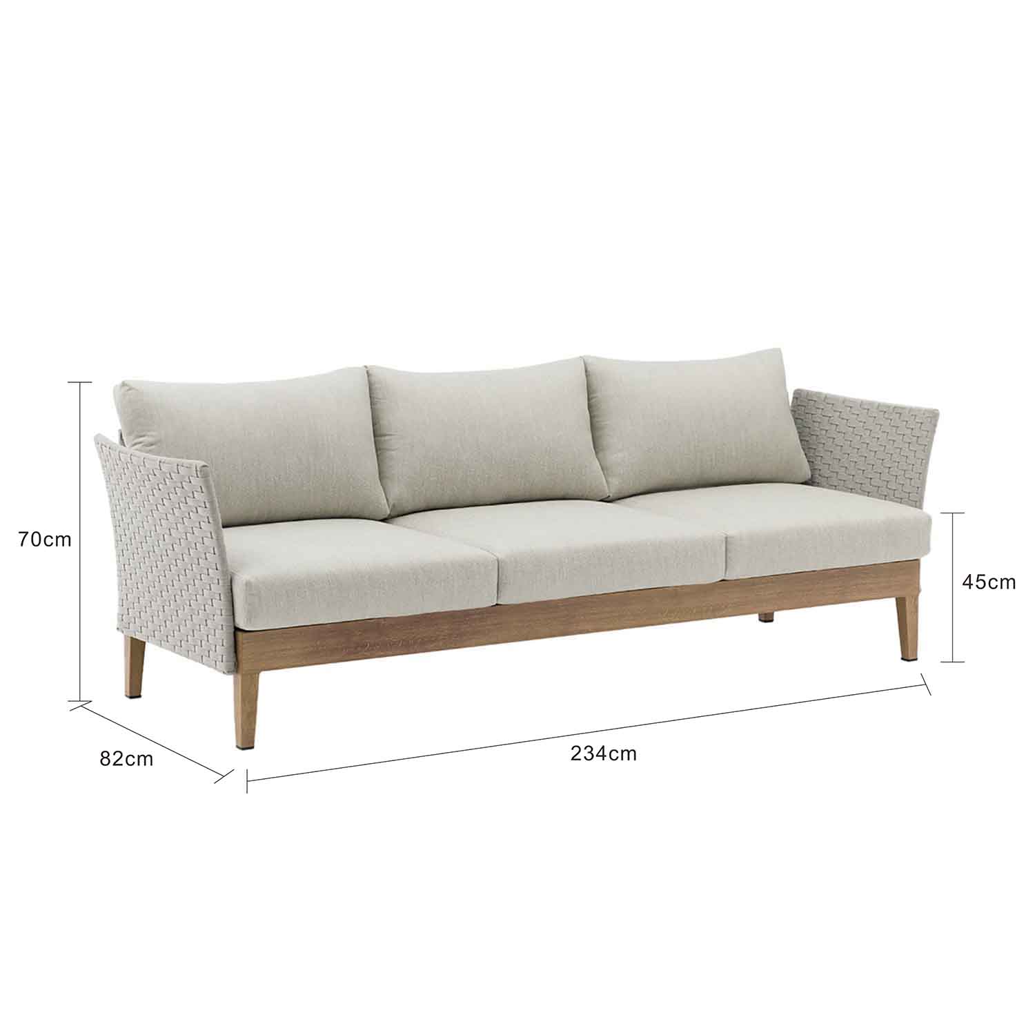 Belfast 3 Seater Outdoor Rope Lounge - Image 4
