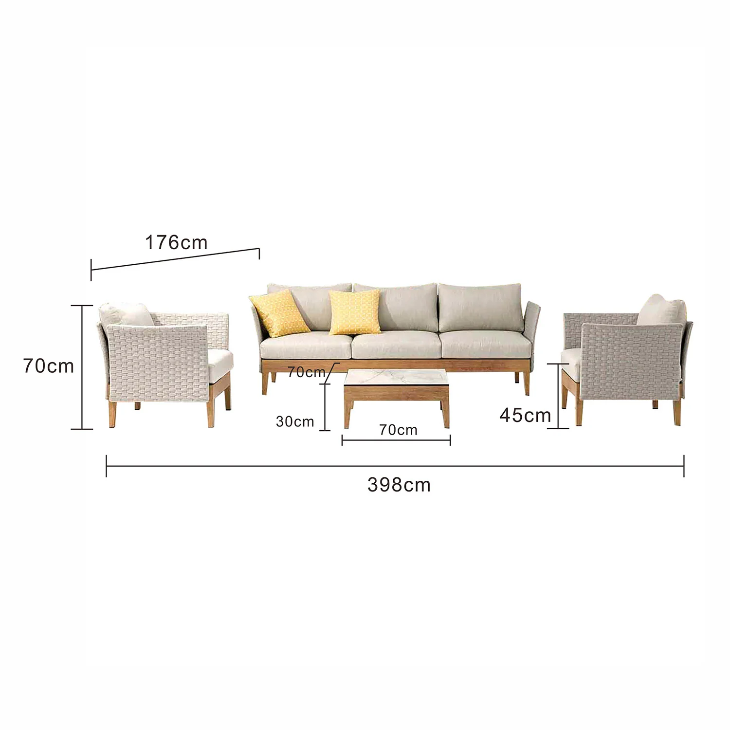 Belfast 5 Seater Rope Outdoor Lounge with Coffee Table - Image 6
