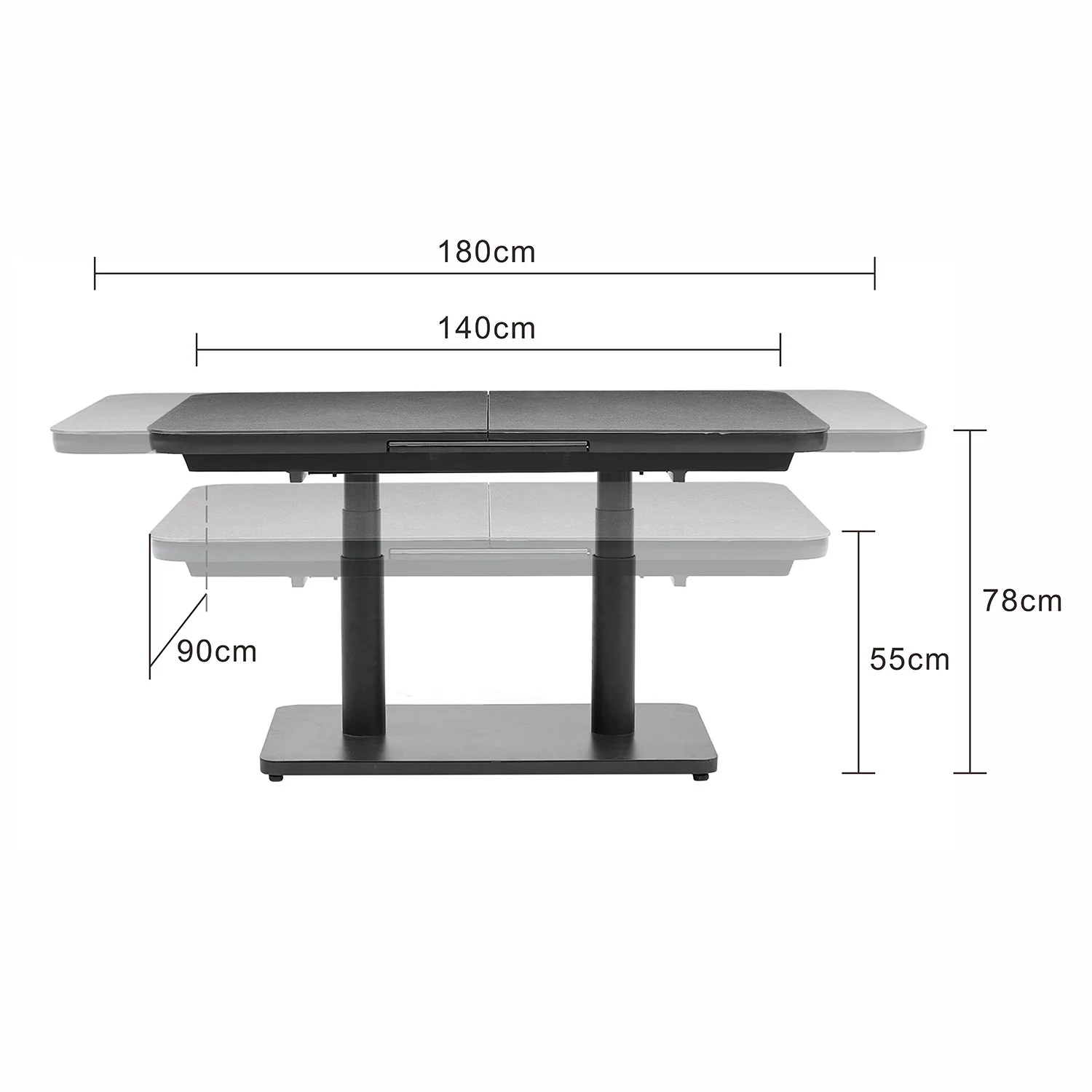 Bendigo Aluminium Outdoor Pop Up Extension Coffee Table 140/180 cm - Image 13
