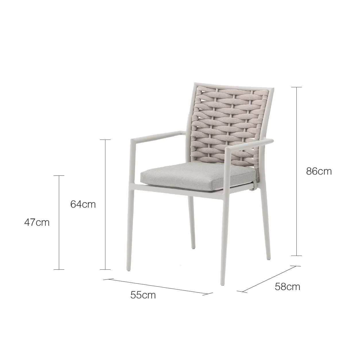 Boston Outdoor Rope Dining Chair - Image 8