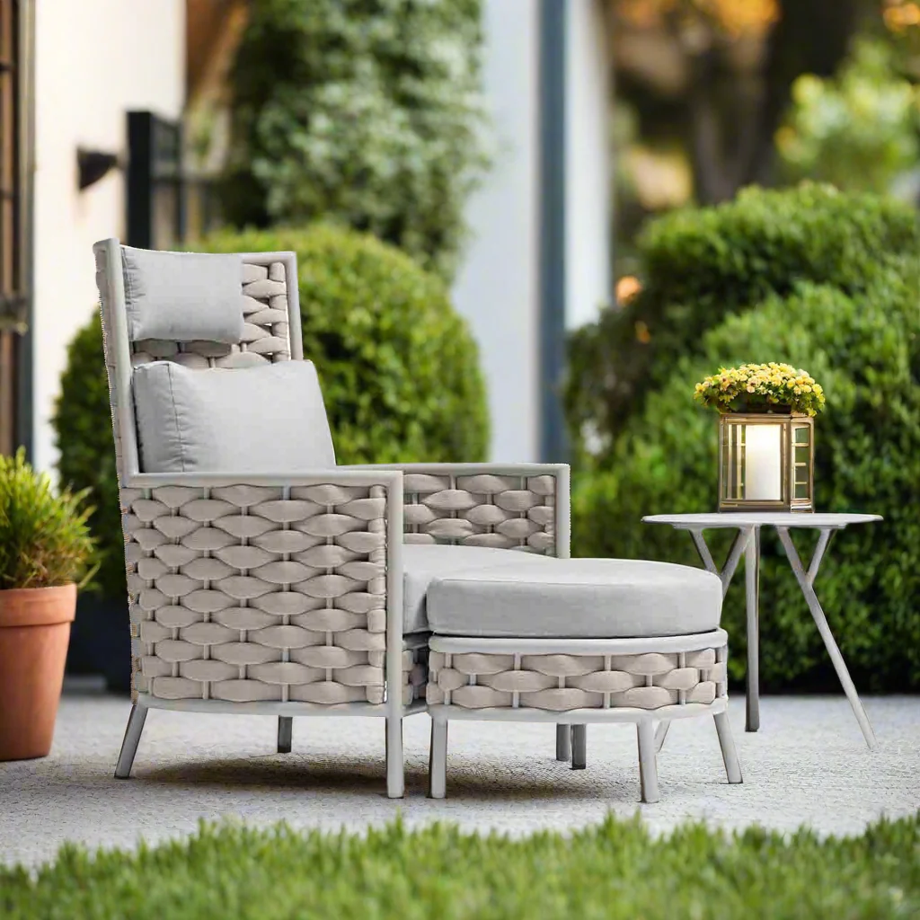 Boston Outdoor Rope Ottoman - Image 2