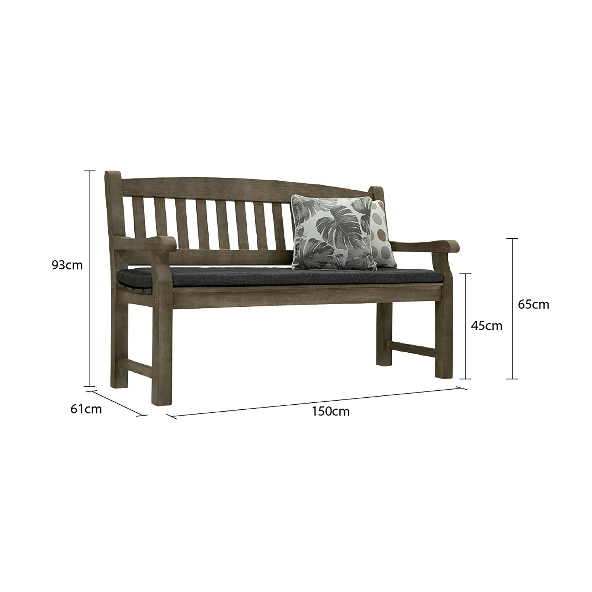 Brandon Outdoor Timber Bench 150 cm - Image 8