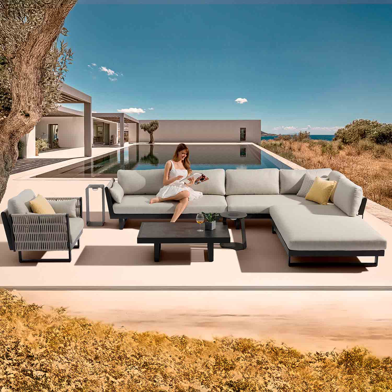Breeze Rope Outdoor Corner Lounge - Image 5