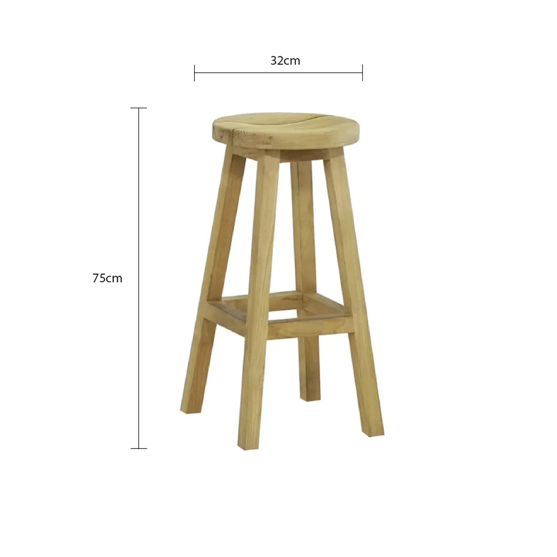 Cara Outdoor Recycled Teak Bar Stool - Image 6