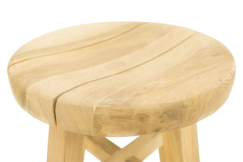 Cara Round Outdoor Teak Stool - Image 5