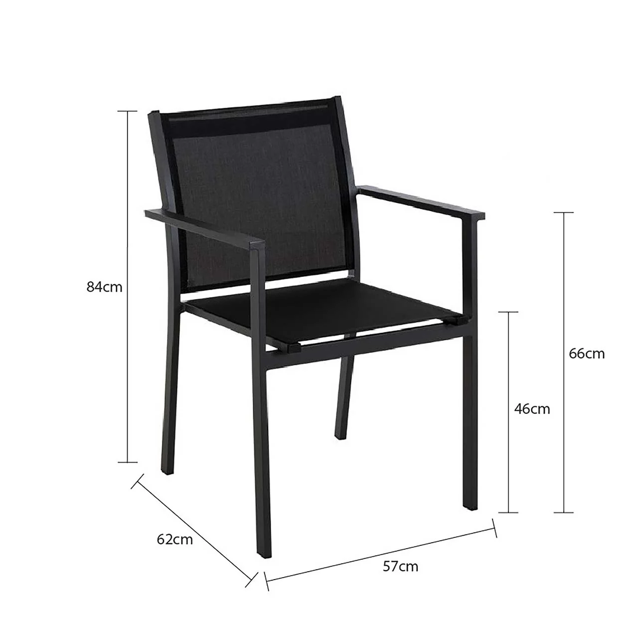 April Outdoor Aluminium Dining Armchair - Image 5