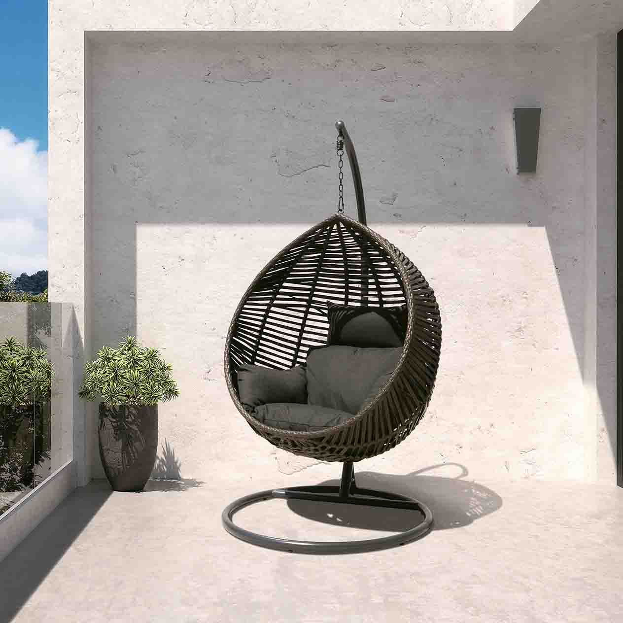 [Clearance] Last Two Bari Outdoor Wicker Hanging Egg Chair at Condell Park (CON) NSW Only - Image 2