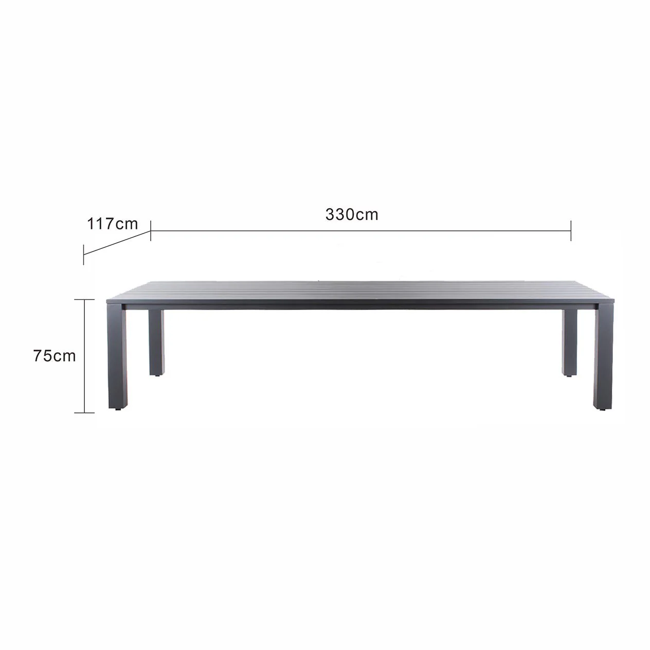 [Clearance] Block Outdoor Aluminium Dining Table 330 cm at Alexandria (ALX) NSW Store Only - Image 3