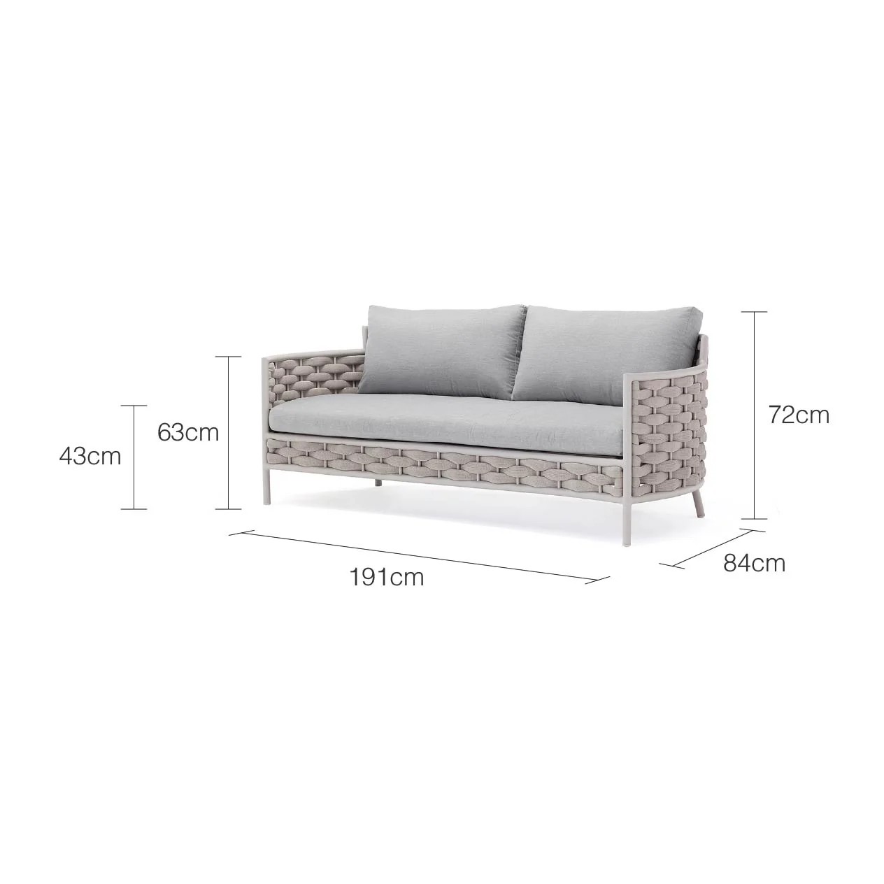 Boston 2 Seater Outdoor Rope Lounge - Image 6