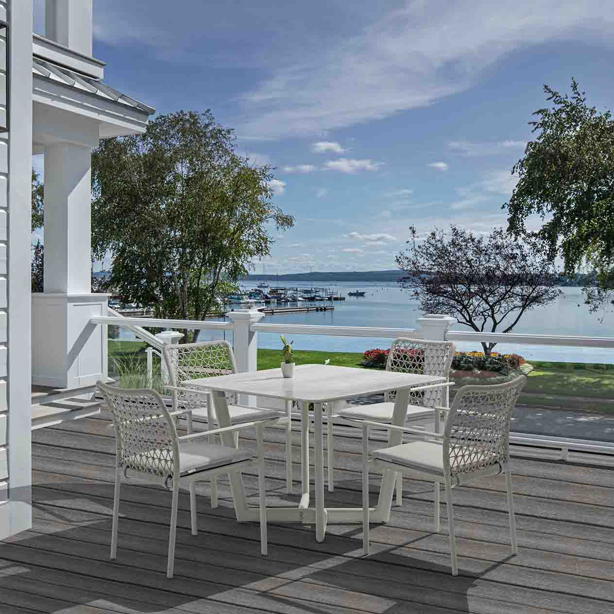 [Clearance] Last One Colwood Outdoor Aluminium Square Dining Table with Ceramic Glass Top 100 cm at Condell Park (CON) NSW Only - Image 2
