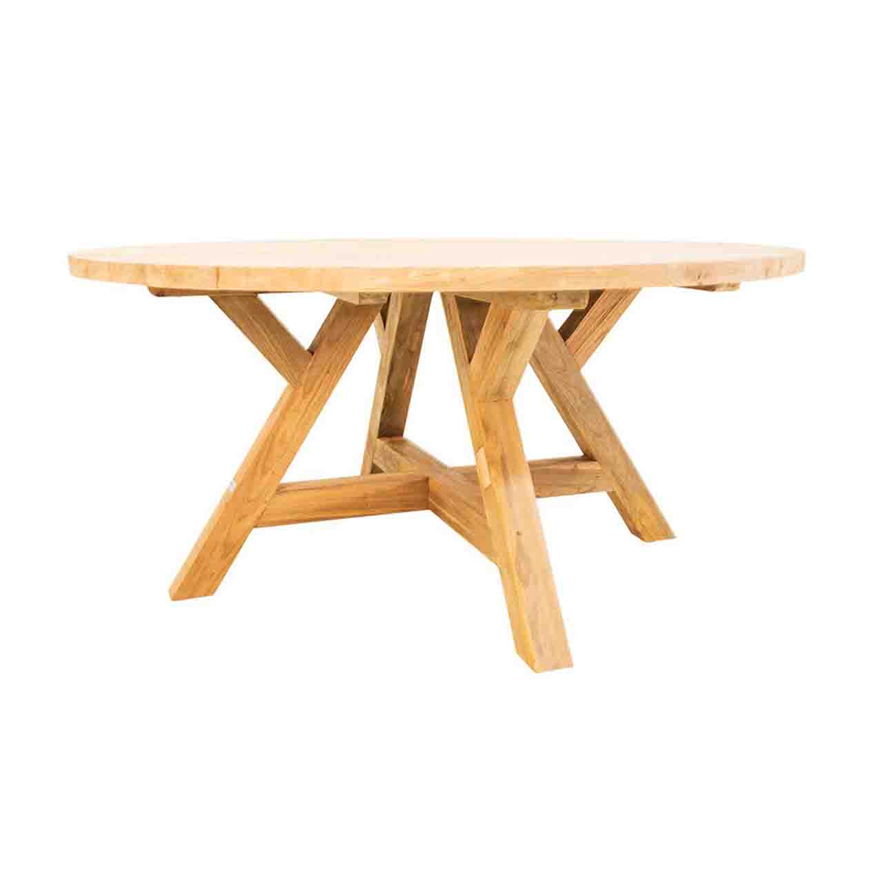 Grace Outdoor Recycled Teak Round Dining Table 160 cm - Image 3