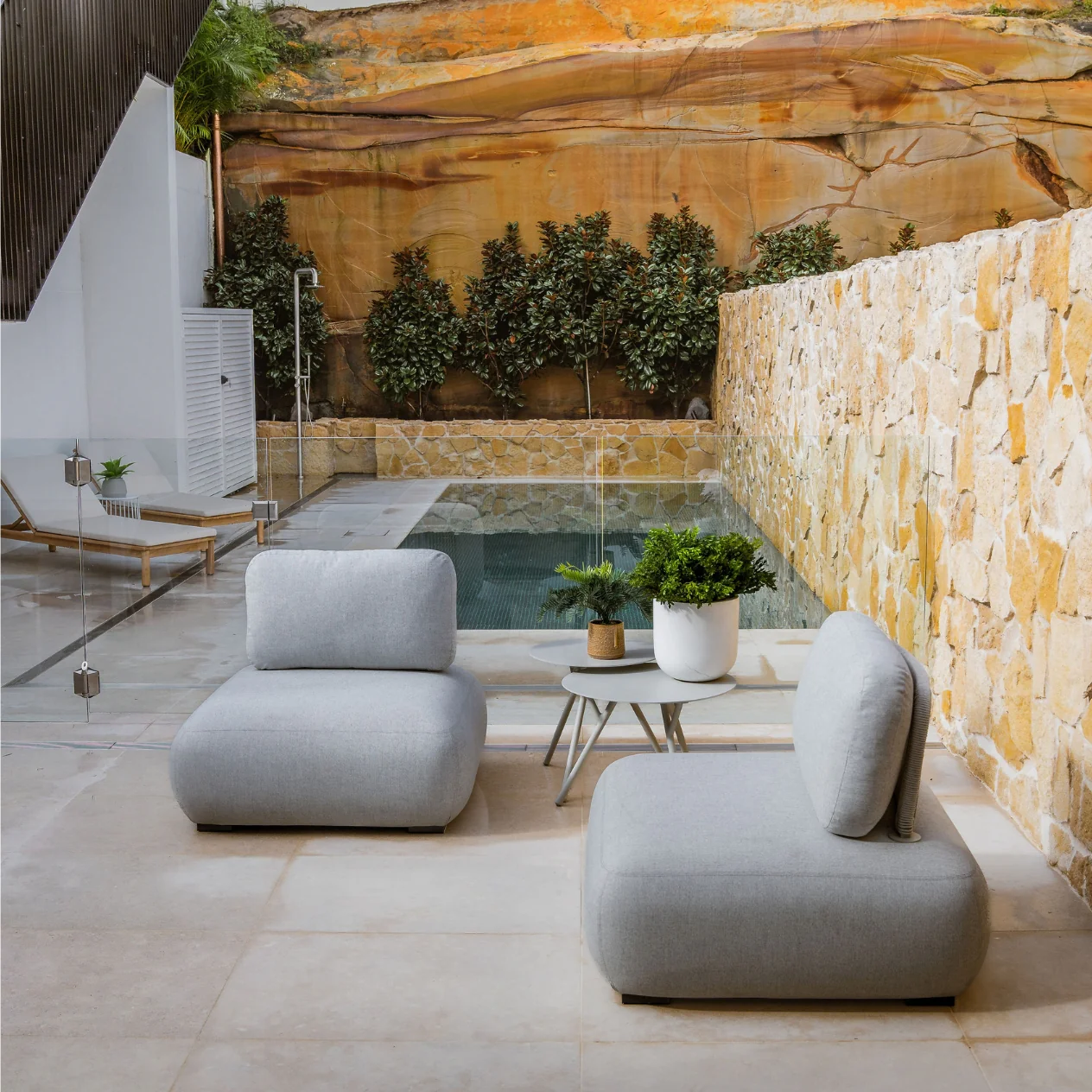 [Clearance] Iowa Outdoor Upholstered Armless Chair at Alexandria (ALX) NSW Store Only - Image 2