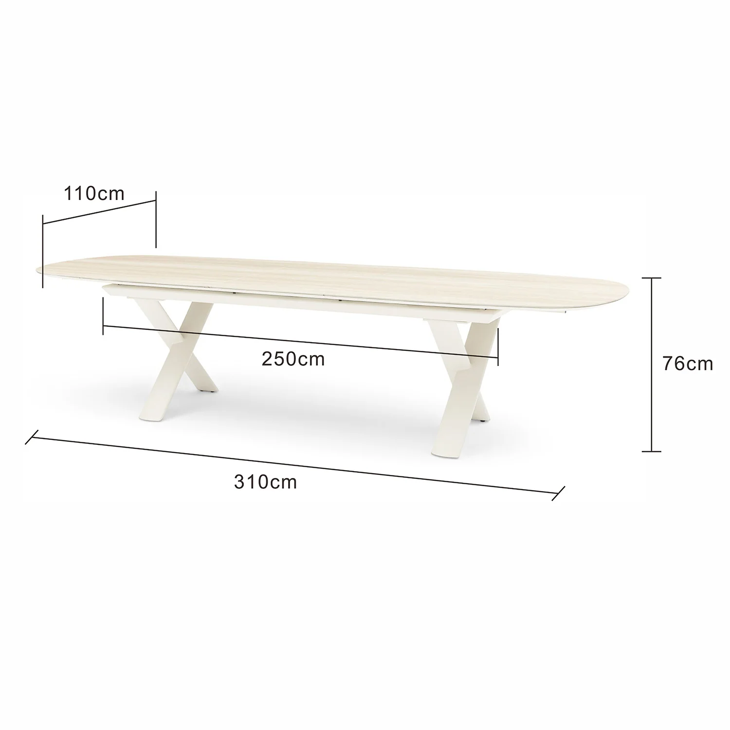 [Clearance] Katherine Outdoor Ceramic Extension Dining Table 250/310 cm at Moorabbin (MOR) VIC Store Only - Image 8