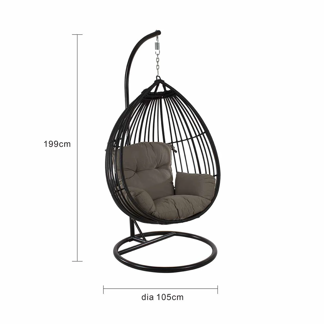 [Clearance] Koala Outdoor Wicker Hanging Egg Chair at Fortitude Valley (FTV) QLD Store Only - Image 4