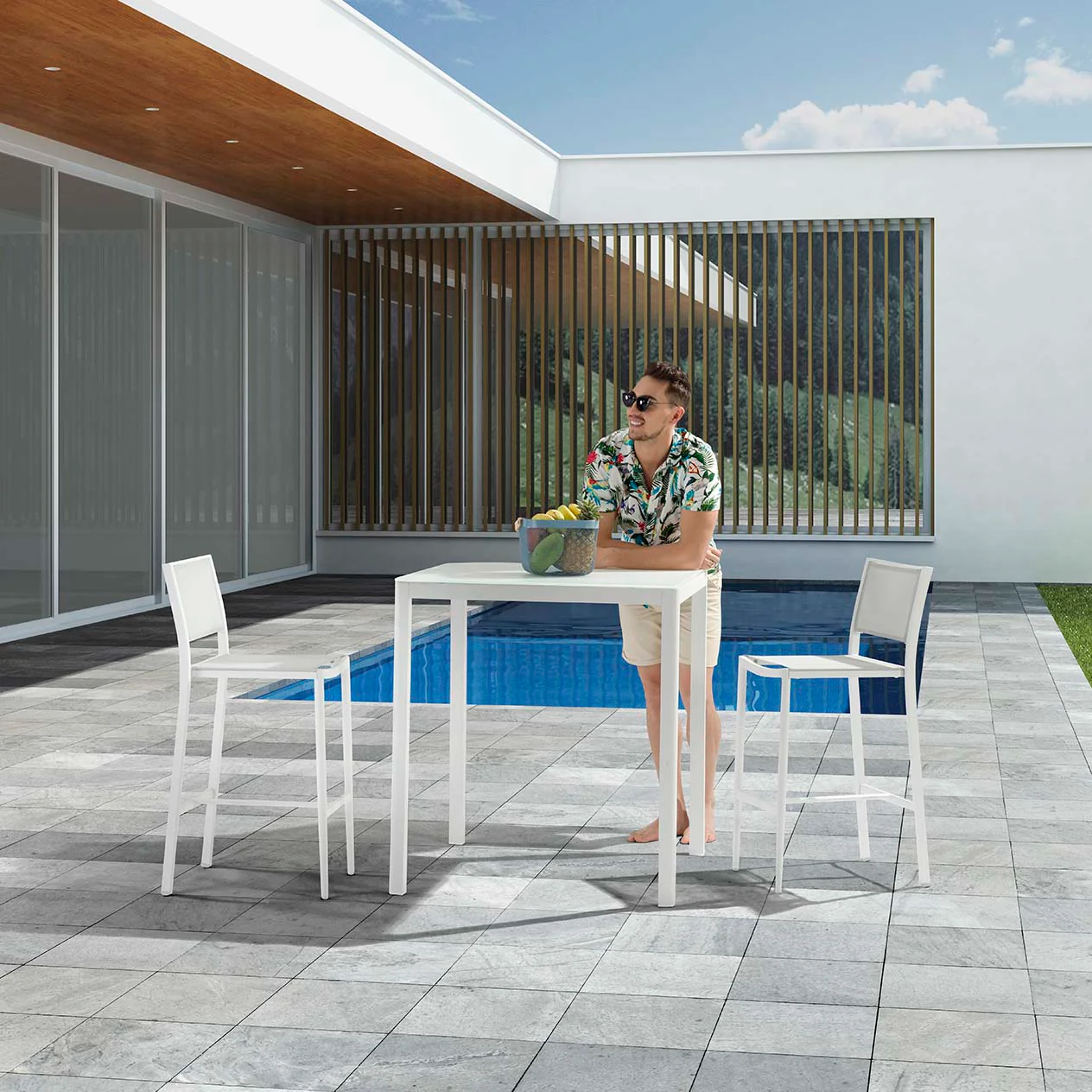 [Clearance] Largo Outdoor Aluminum Bar Chair at Maroochydore (MCY) QLD Store Only - Image 2