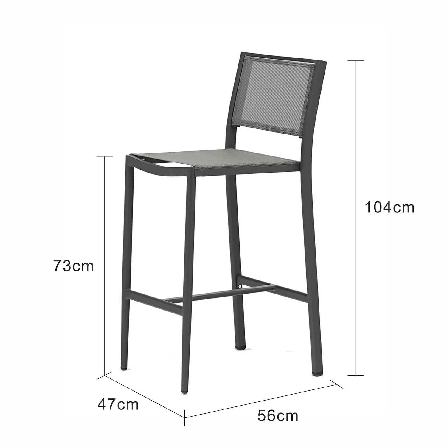 [Clearance] Largo Outdoor Aluminum Bar Chair at Maroochydore (MCY) QLD Store Only - Image 4