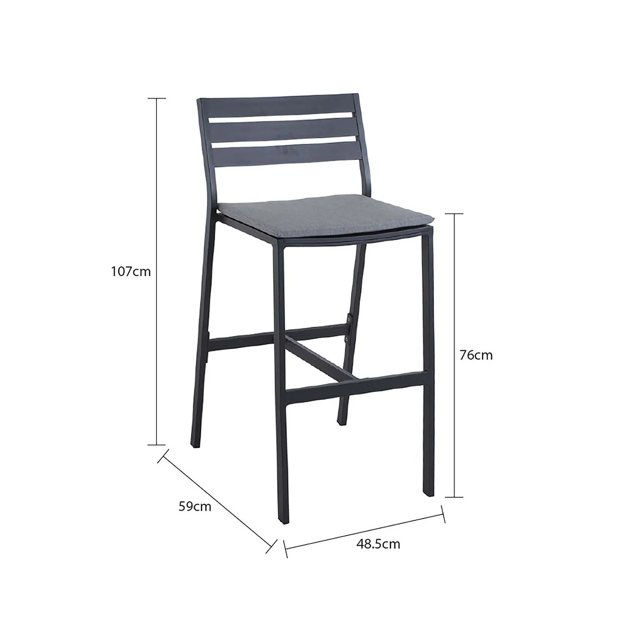 [Clearance] Last One Aosta Outdoor Aluminium Bar Stool at Moorabbin (MOR) VIC Store Only - Image 3