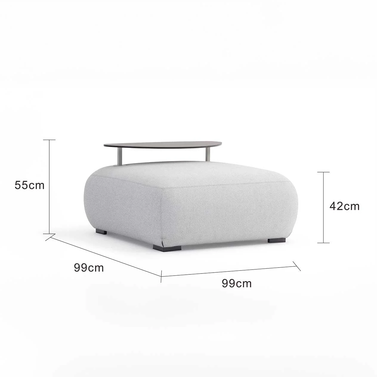 [Clearance] Last One Iowa Outdoor Upholstered Ottoman at Fortitude Valley (FTV) QLD Store Only - Image 4
