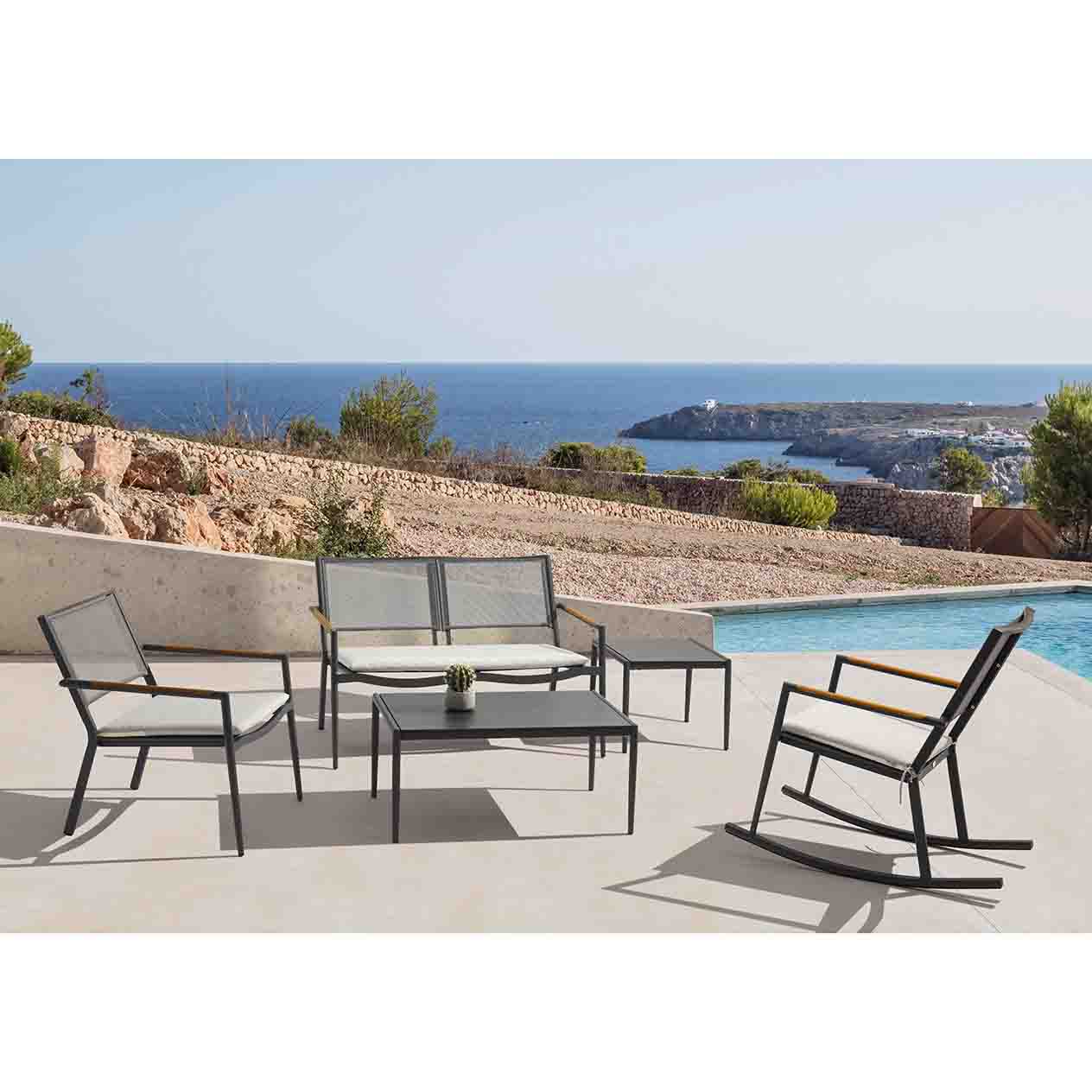 [Clearance] Last One Largo Outdoor Aluminium Coffee Table with Ceramic Glass Top 90 cm at Fortitude Valley (FTV) QLD Store Only - Image 2
