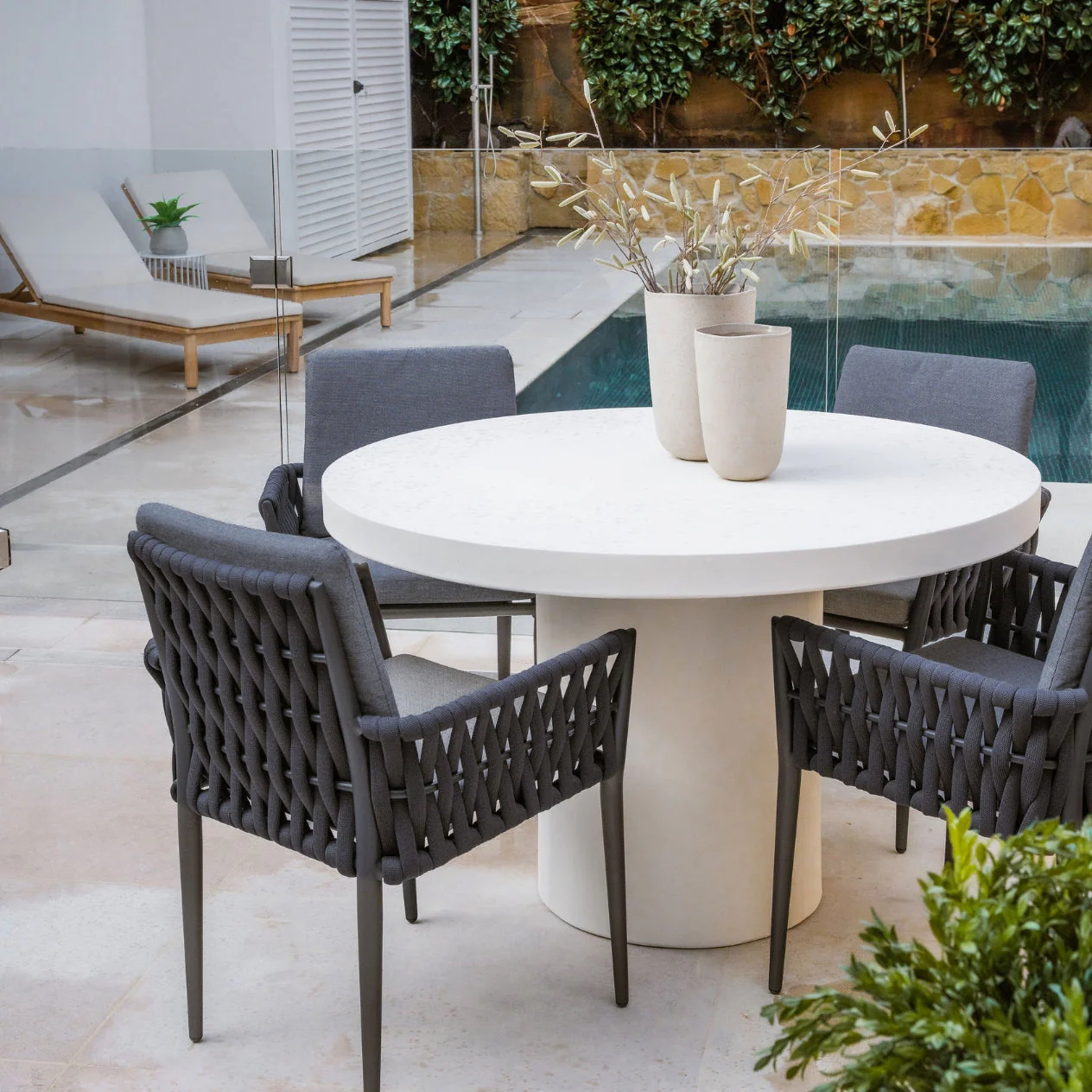 [Clearance] Last One Zen Outdoor Concrete Round Dining Table 105 cm at Moorabbin (MOR) VIC Store Only - Image 3