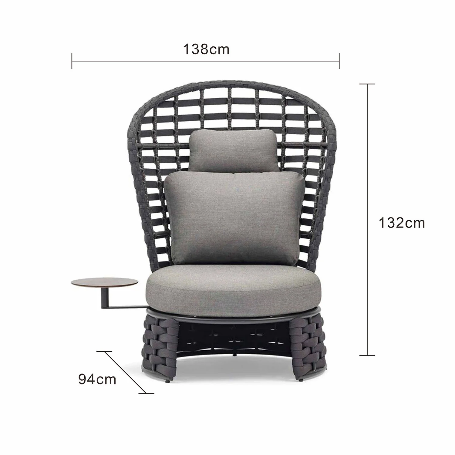 [Clearance] Lawson Rope Outdoor High-Back Leisure Chair with Round Side Table 30 cm at Moorabbin (MOR) and Nunawading (NWD) VIC Store Only - Image 7
