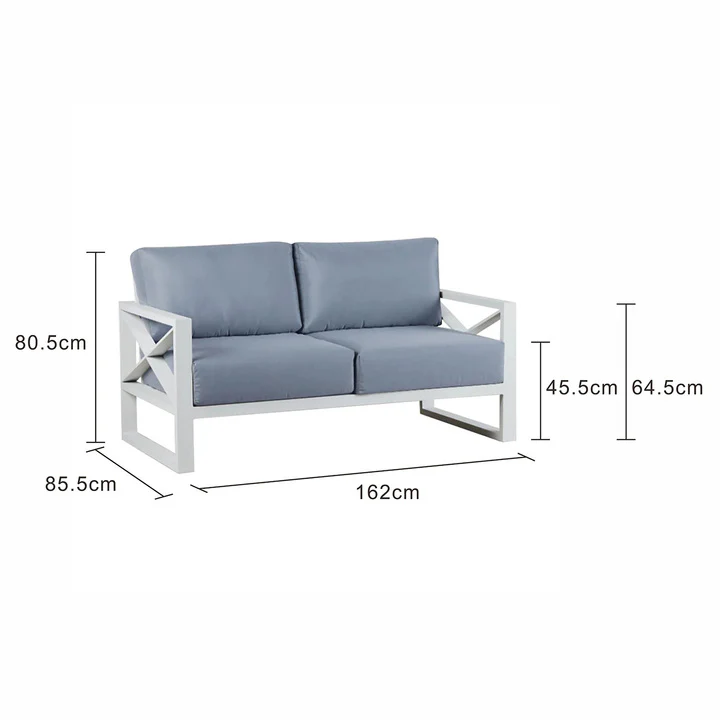 Linear 2 Seater Outdoor Aluminium Lounge - Image 9