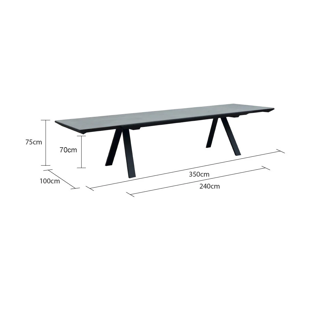 [Clearance] Neverland II Outdoor Ceramic Extension Dining Table 240/350 cm at Bundall (BDL) QLD Store Only - Image 6