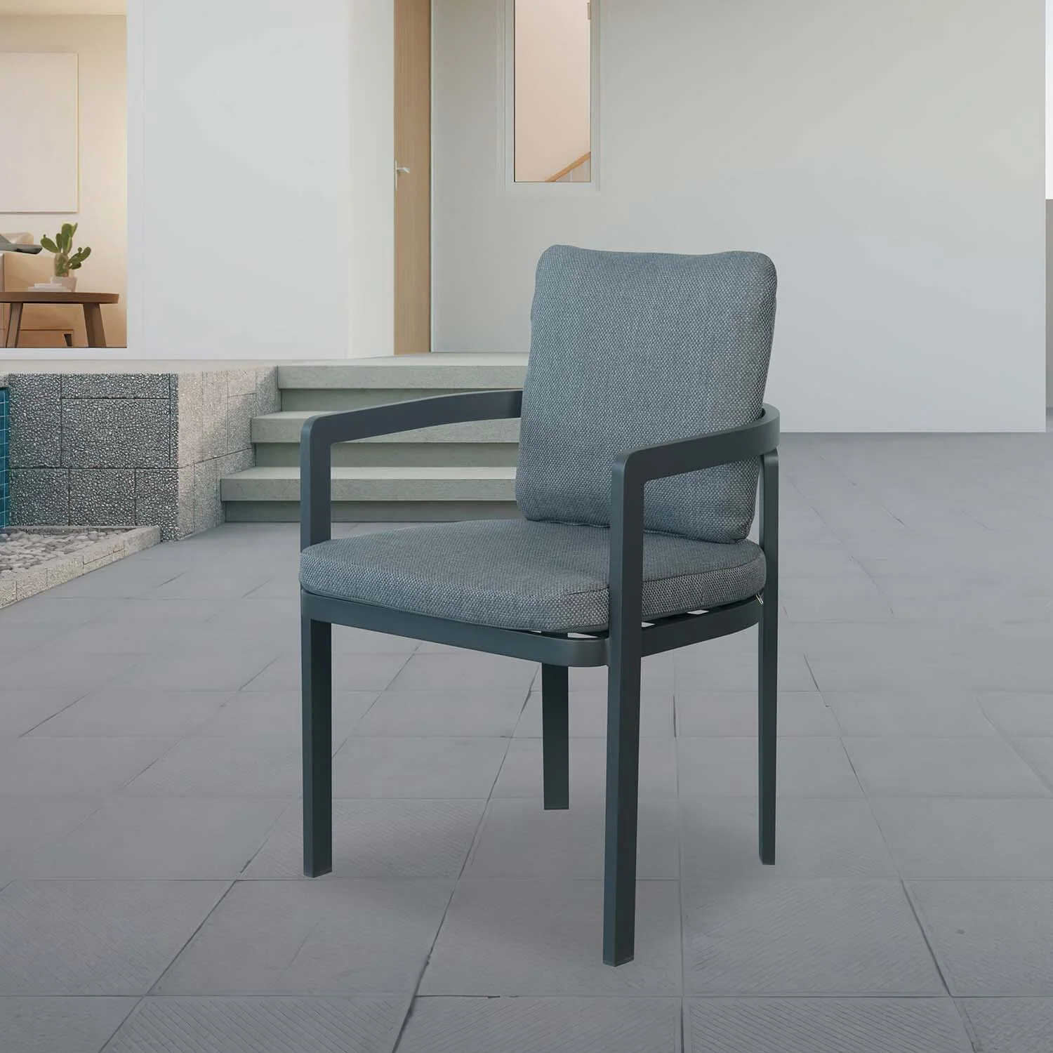 [Clearance] Tampa Aluminium Outdoor Dining Chair at Alexandria (ALX) NSW Store Only - Image 2