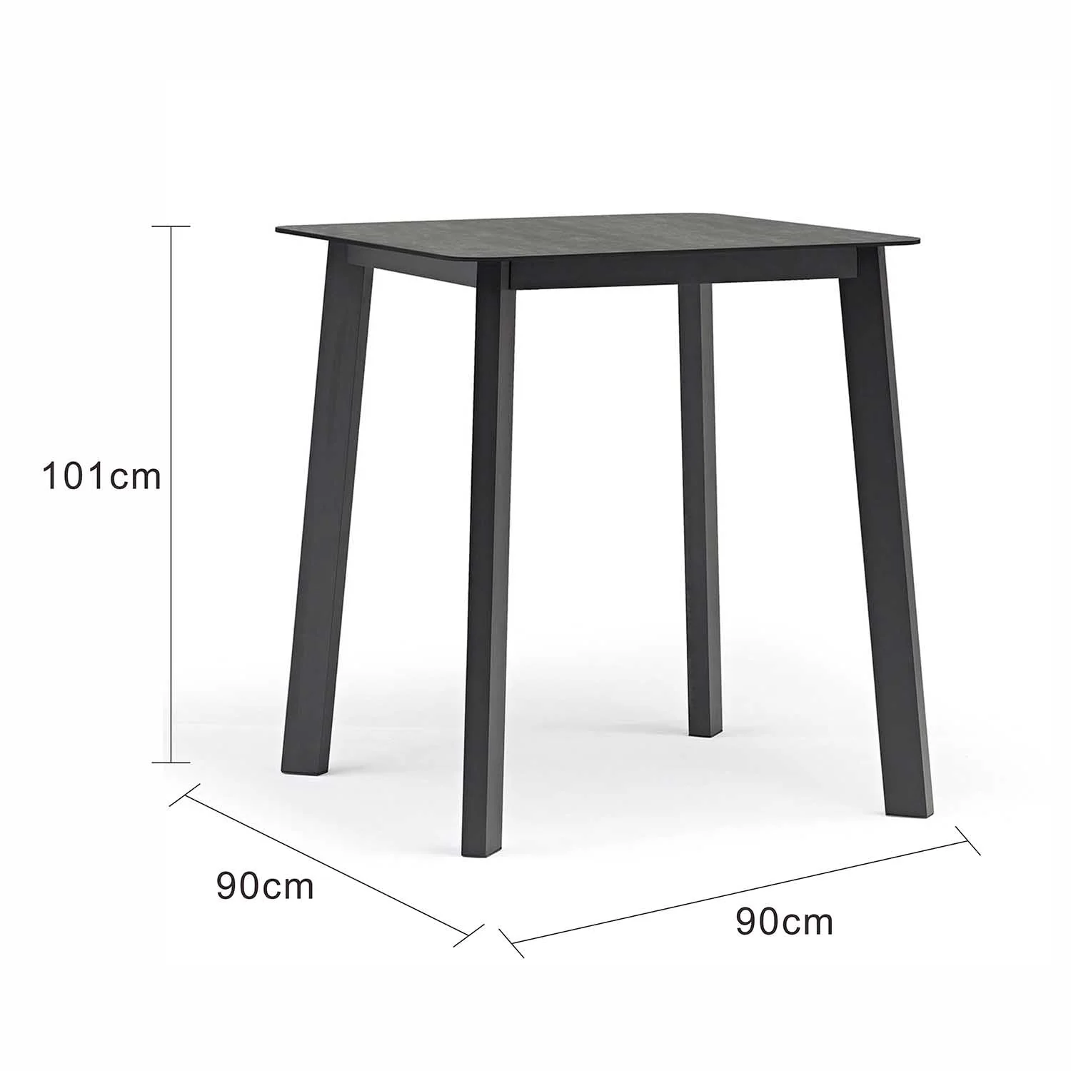 [Clearance] Last One Truro Outdoor Aluminum Square Bar Table with Ceramic Glass Top 90 cm at Condell Park (CON) NSW Only - Image 4