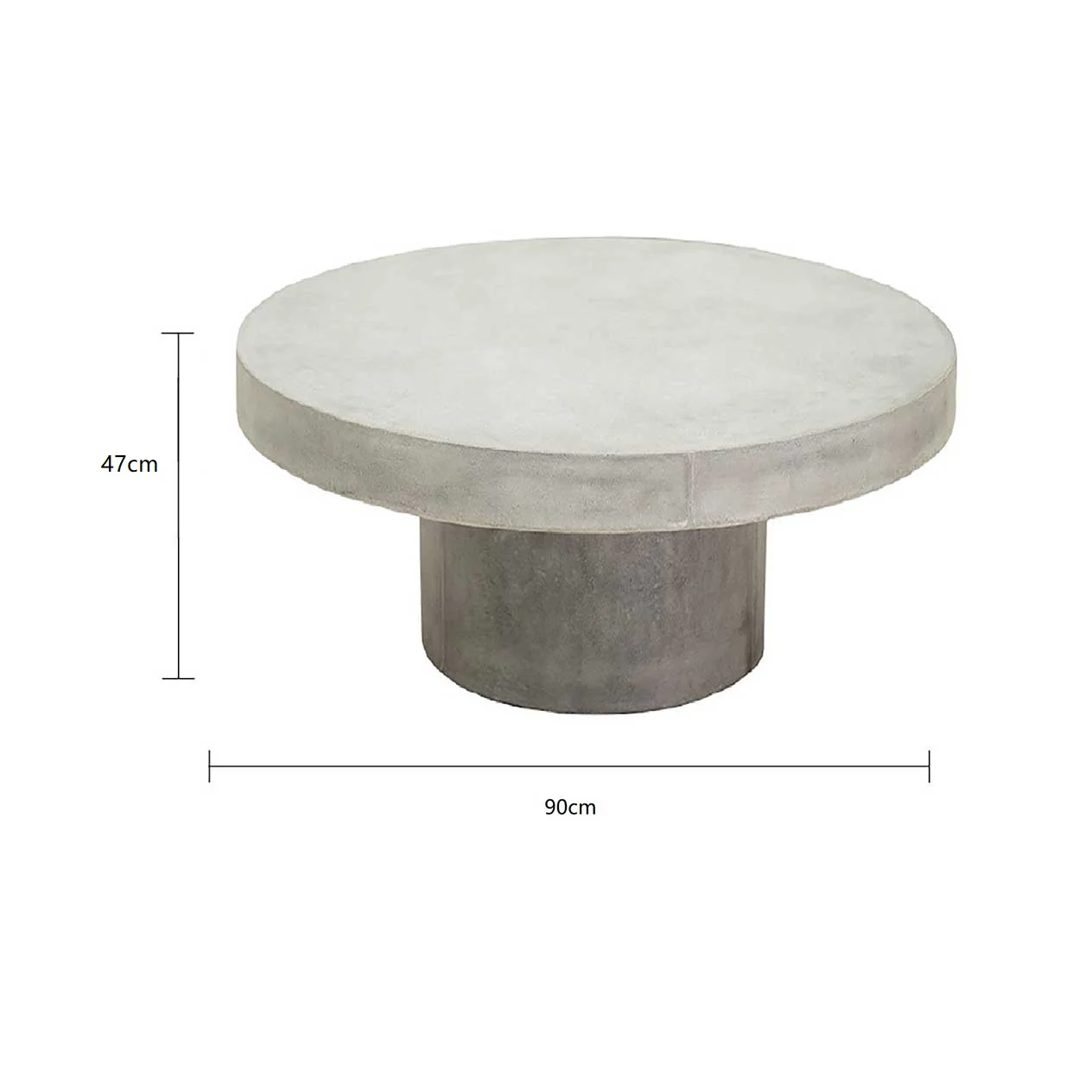 Zen Round Outdoor Concrete Round Coffee Table 90 cm - Image 6