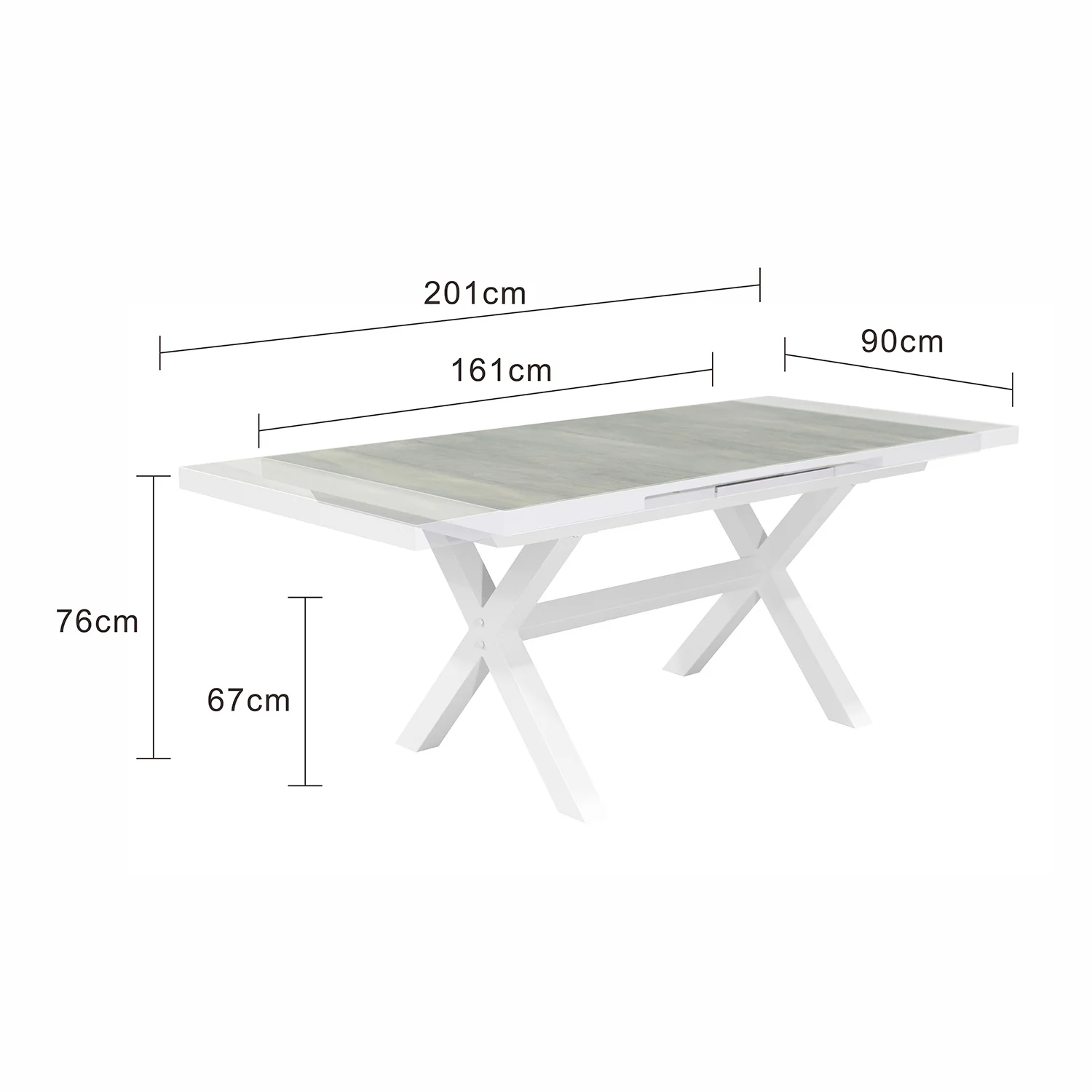 Clifton Outdoor Ceramic Extension Dining Table 161/201 cm - Image 13