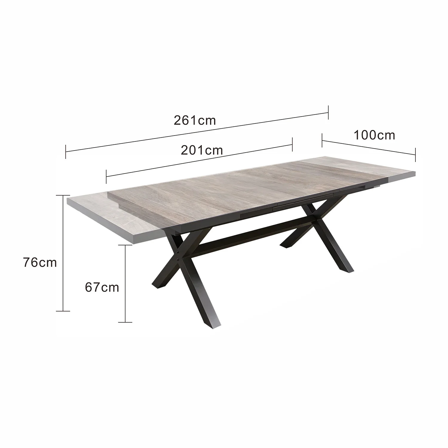 Clifton Outdoor Ceramic Extension Dining Table 201/261 cm - Image 16