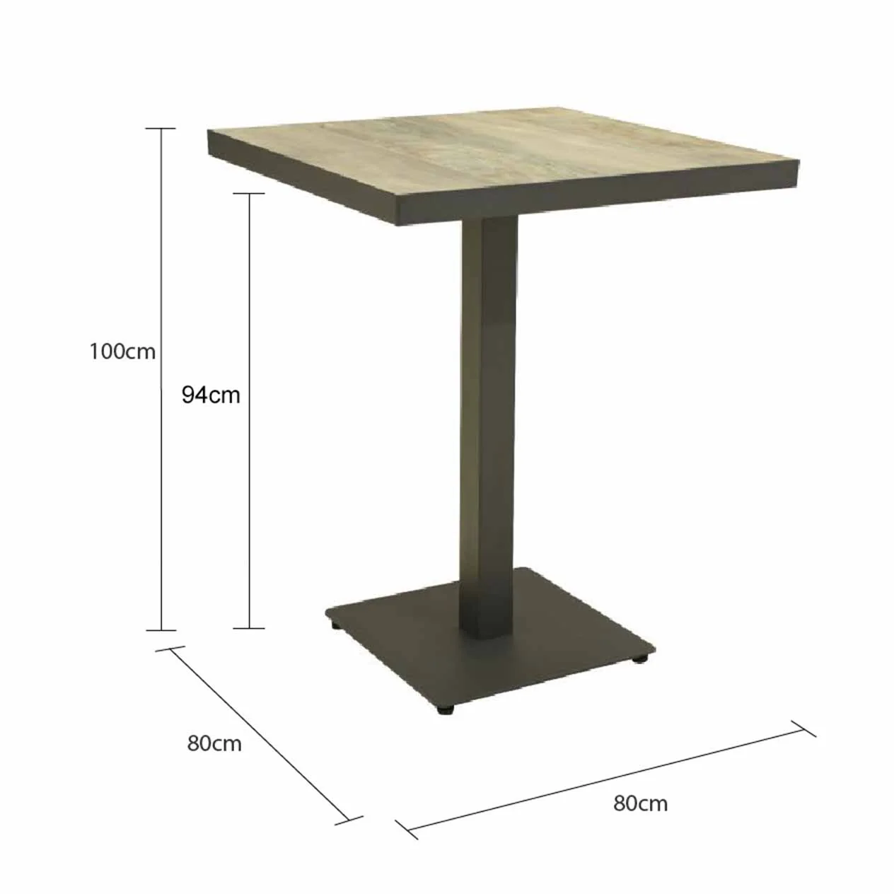 Clifton Outdoor Ceramic Square Bar Table 80 cm - Image 10