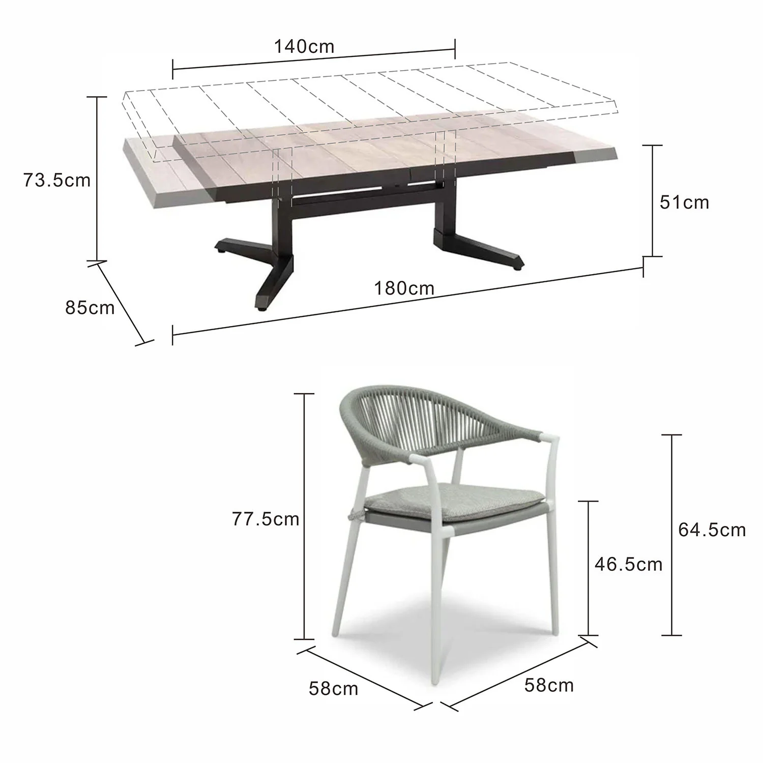 Clifton Pop Up Table Windsor Chair Outdoor Dining Setting - Image 3