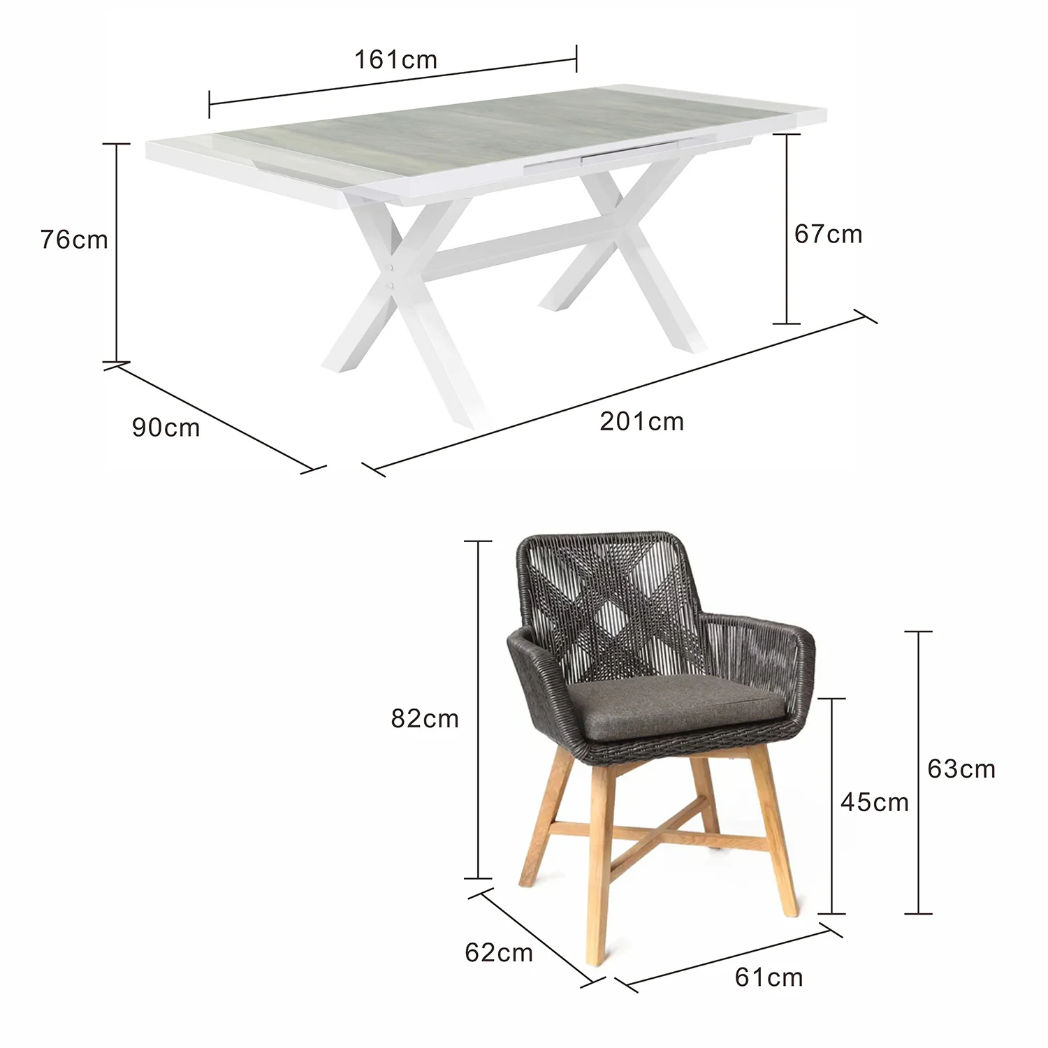 Clifton Table Armenia Chair Outdoor Dining Setting - Image 7