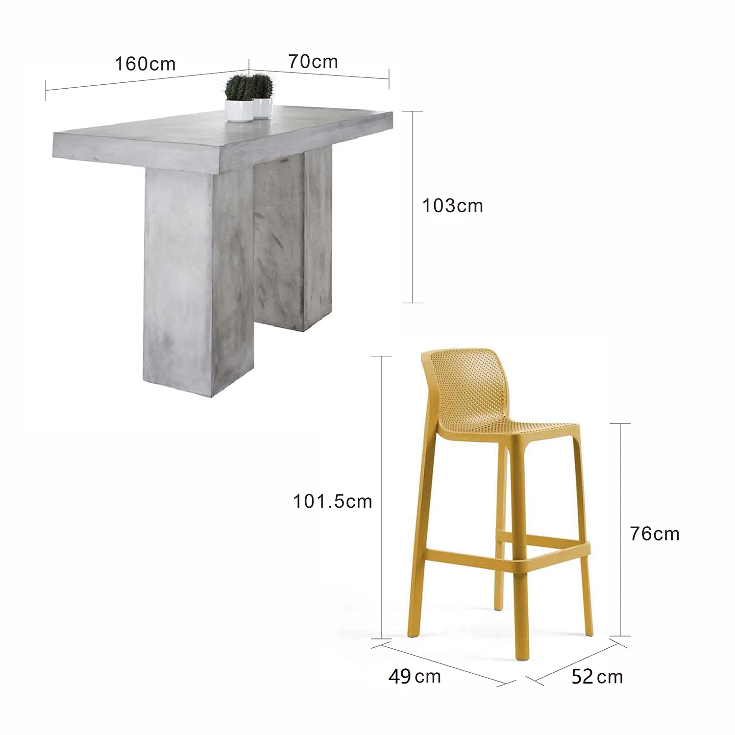 Zen Table Nardi Net Stool Outdoor Bar Setting - Image 12