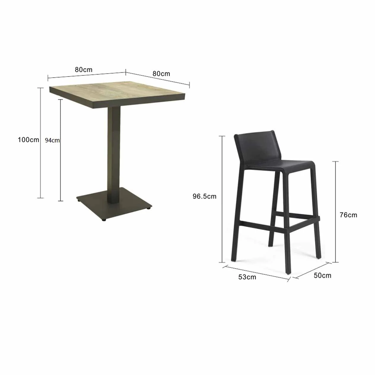 Clifton Table Nardi Trill Stool Outdoor Bar Setting - Image 8