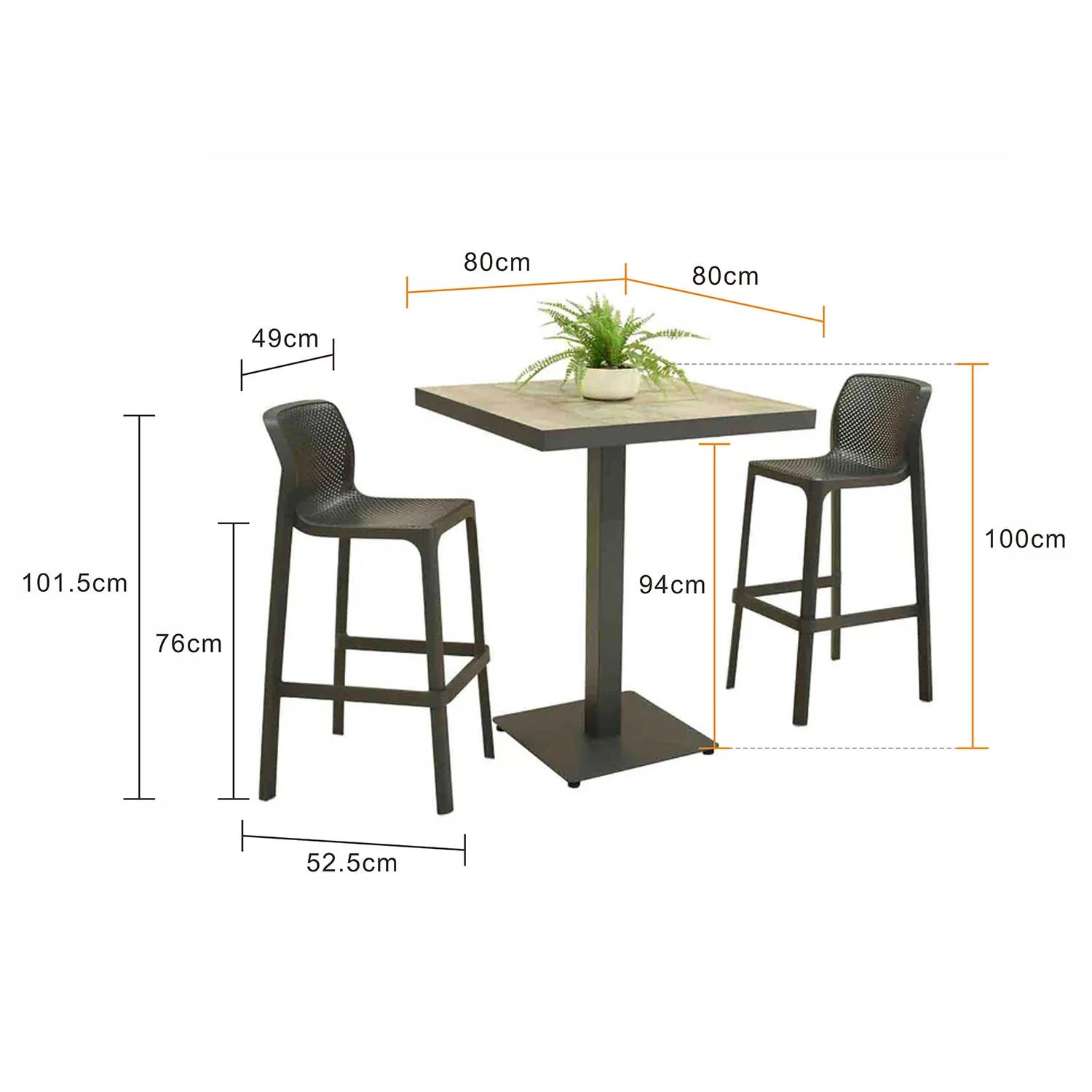 Clifton Table Nardi Net Stool Outdoor Bar Setting - Image 10