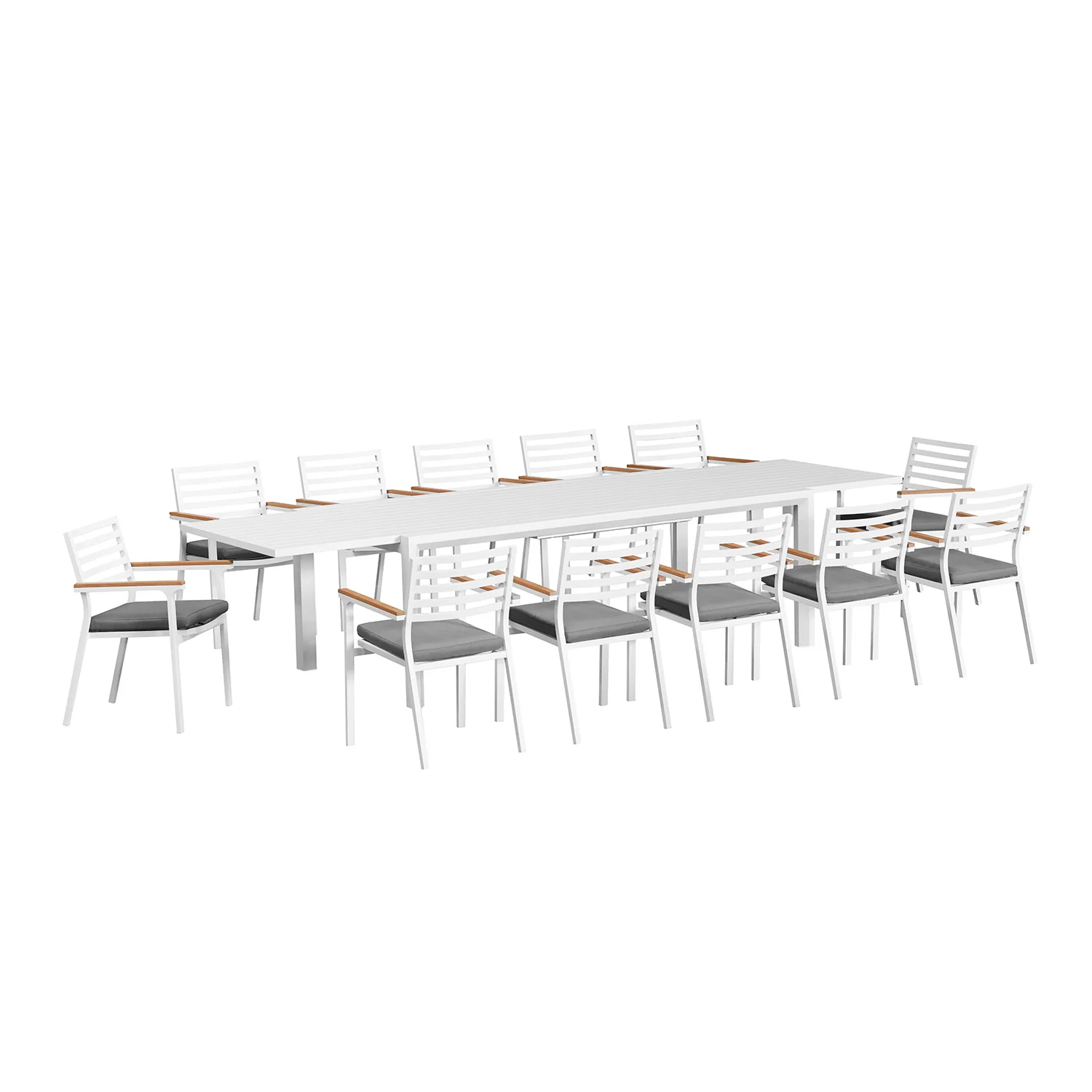 Coda Extension Table Lotus Chair Outdoor Dining Setting - Image 3