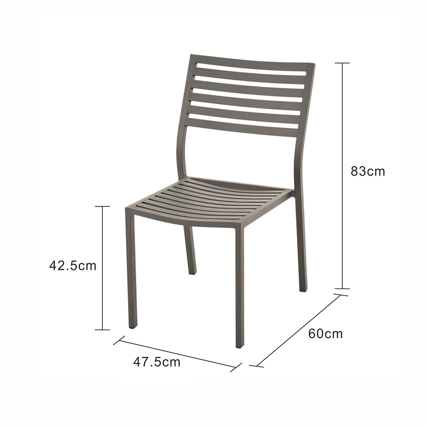 Coda Aluminium Outdoor Dining Armless Chair - Image 9