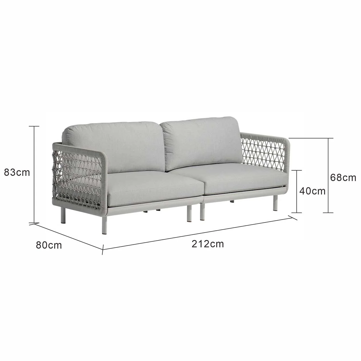Colwood 2 Seater Outdoor Rope Lounge - Image 4