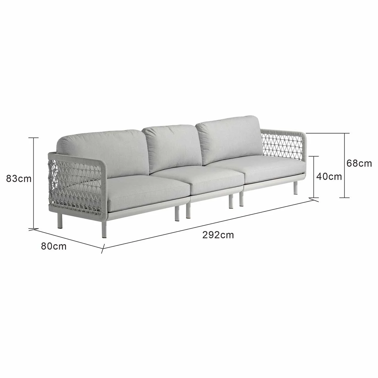 Colwood 3 Seater Outdoor Rope Lounge - Image 7