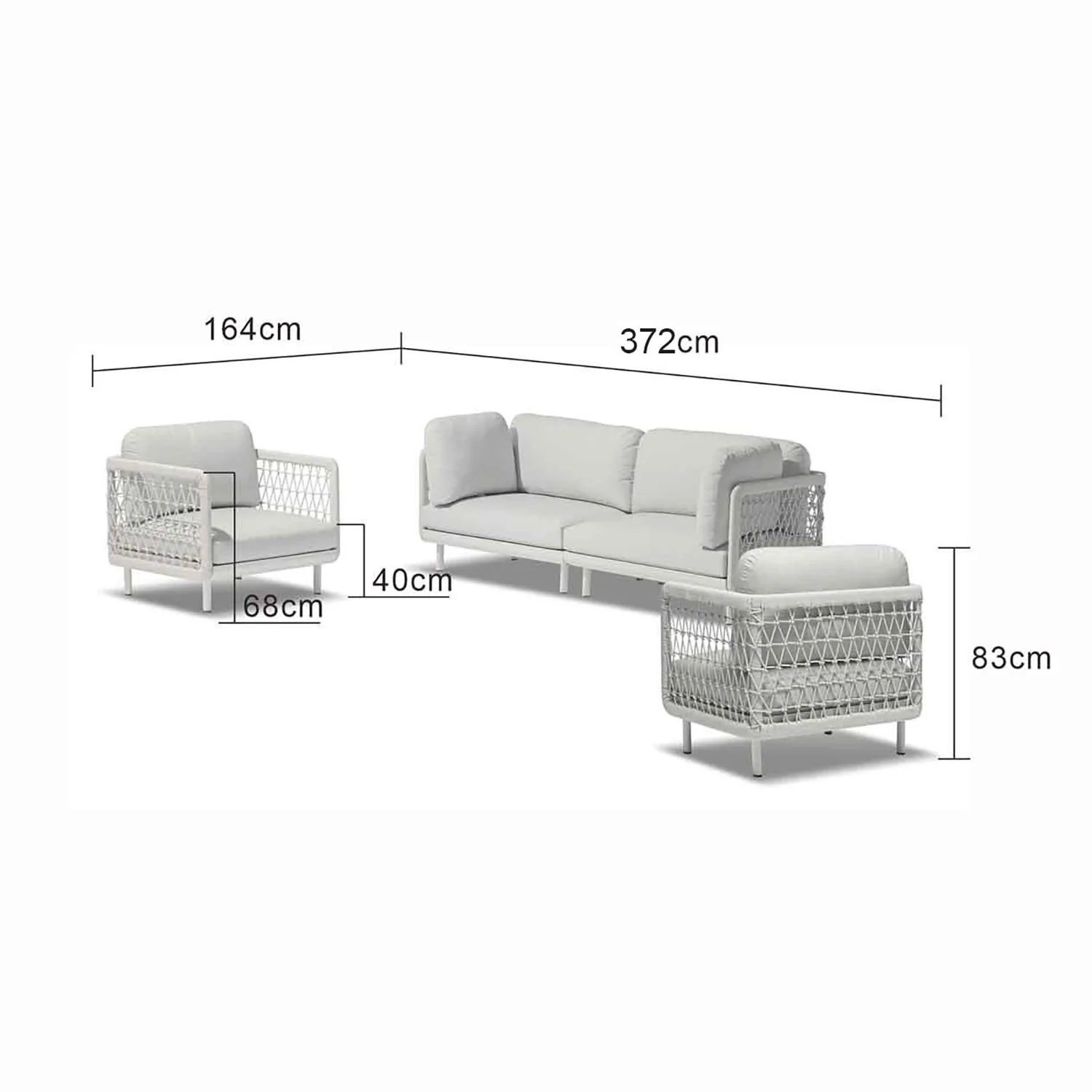 Colwood 4 Seater Rope Outdoor Lounge - Image 8