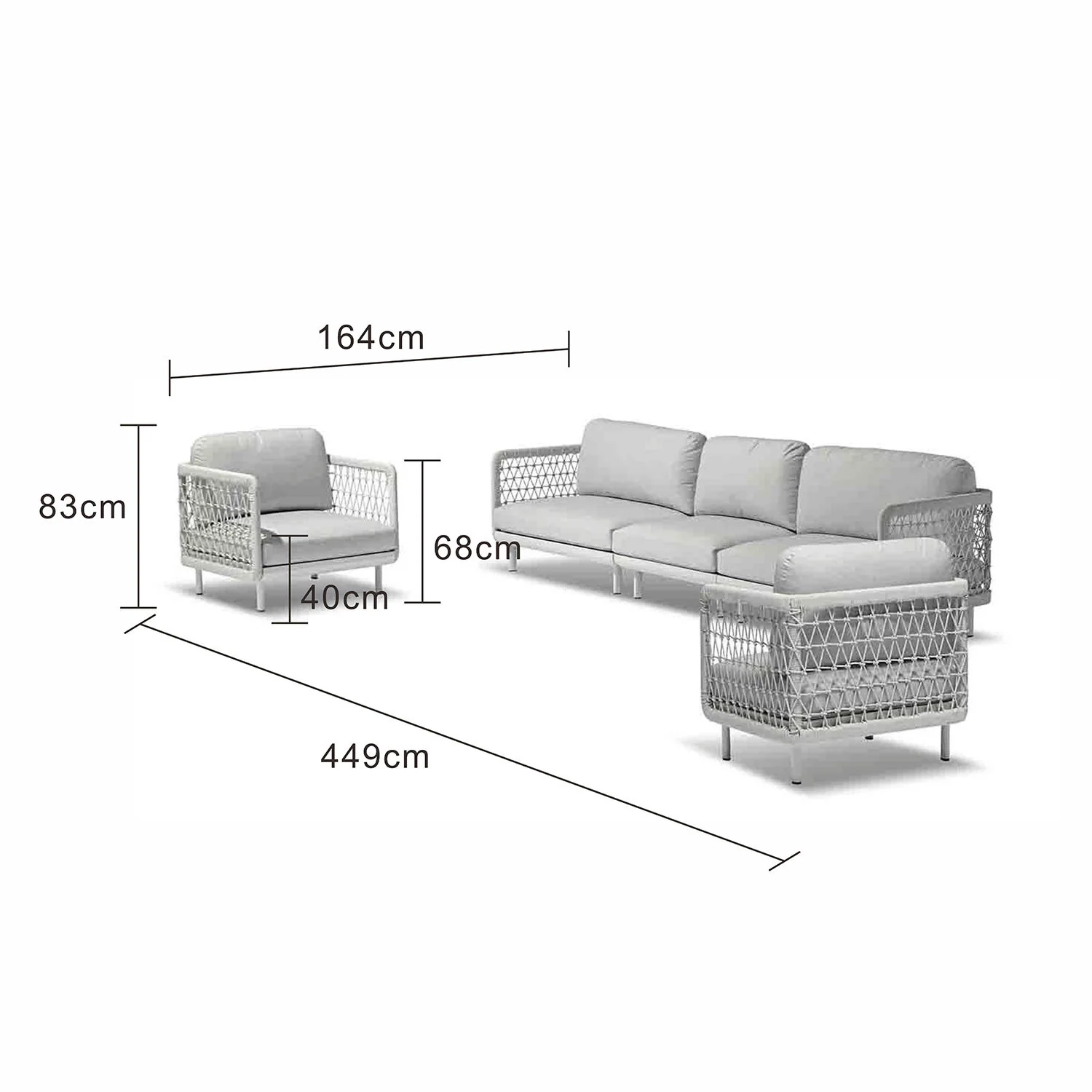 Colwood 5 Seater Rope Outdoor Lounge - Image 7